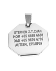 Health ID Pendant (Octagon) without Chain