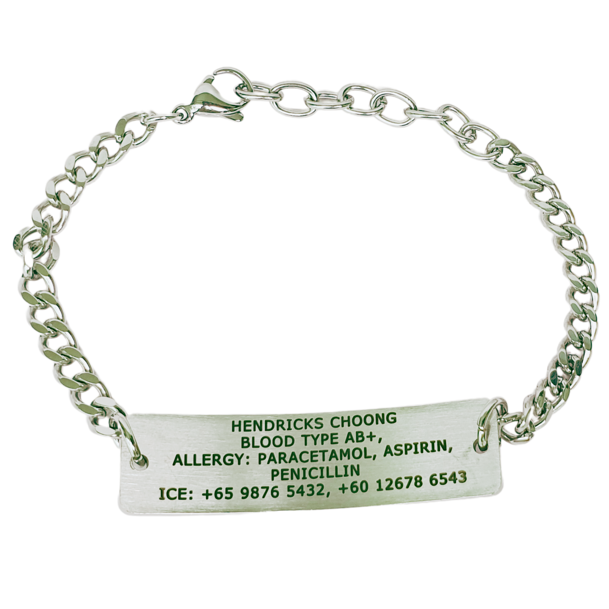 Health ID Bracelet- Steel