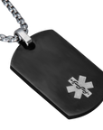 Health ID Pendant- Rectangle (Black)