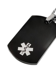 Health ID Pendant- Rectangle (Black)