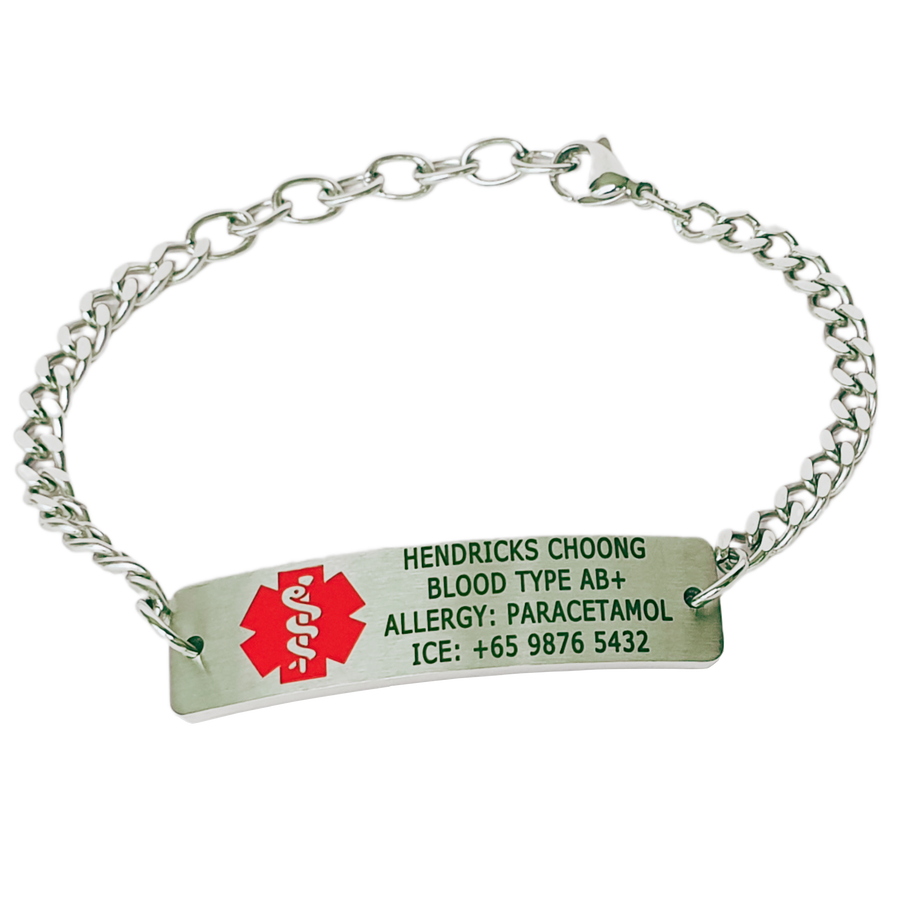Health ID Bracelet- Steel
