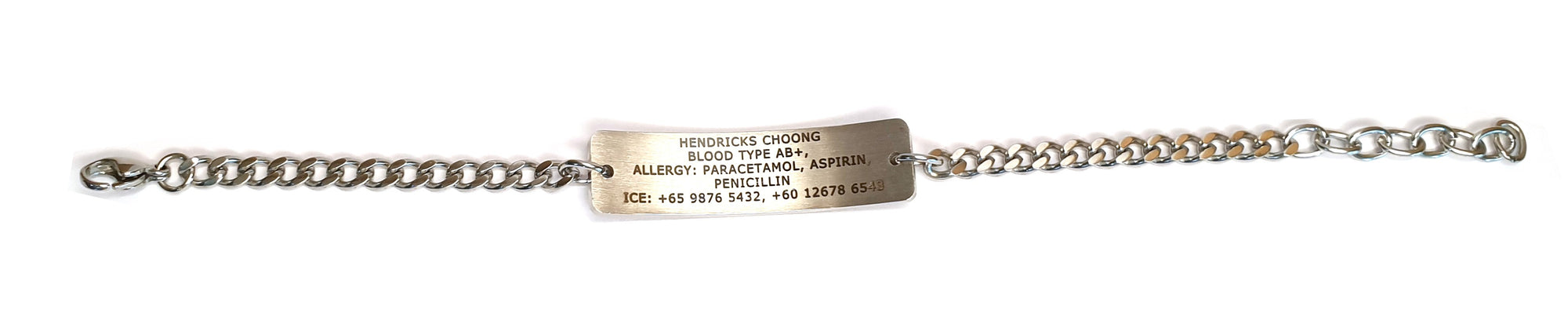 Health ID Bracelet- Steel